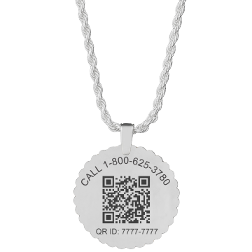 QR Code French Elite Medical ID Necklace Sterling Silver, Silver Gold, large image number 2